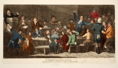 ROBBING Hood辩论协会，酒吧S. Tipper，1809年1月1日（手工彩色雕刻） 作者 詹姆斯·吉里