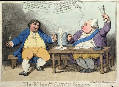 尊贵的Catch Singers，由William Humphrey于1783年出版（手工蚀刻） 作者 James Gillray