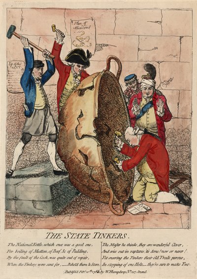 国家修补匠，由W. Humphrey出版，1780年2月10日（手工彩色雕刻） 作者 James Gillray