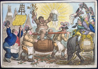 Quassia的胜利，由Hannah Humphrey于1806年出版（手工蚀刻） 作者 James Gillray