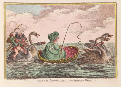 金星a Coquelle;或天鹅海金星，酒吧。 1809（手工彩色雕刻） 作者 James Gillray