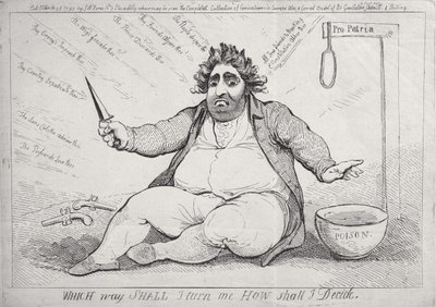 我应该怎样转向我，我将如何决定由SW Fores于1793年出版 作者 James Gillray