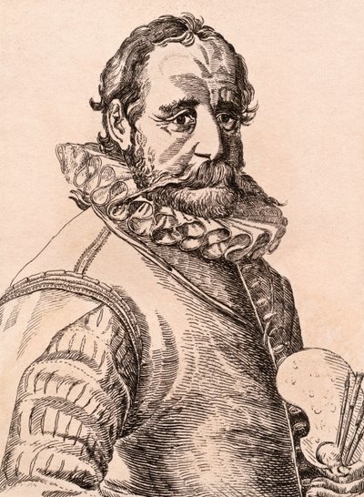 汉斯·波尔（Hans Bol），来自“真实原创的着名画家肖像画像”的插图，于1817年在伦敦出版 作者 詹姆斯·吉尔丁