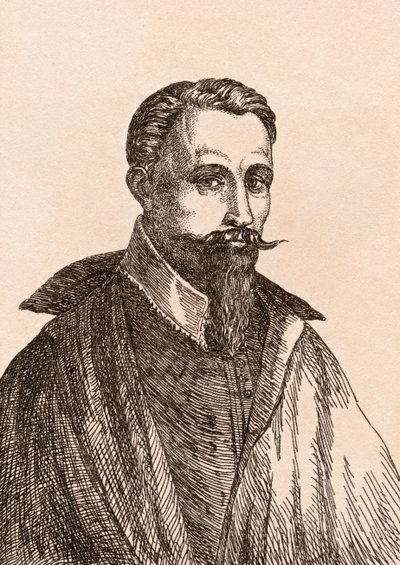 亨德里克·戈尔兹修斯（Hendrik Goltzius），来自“真实原创的着名画家的75幅肖像画”的插图，于1817年在伦敦出版 作者 詹姆斯·吉尔丁