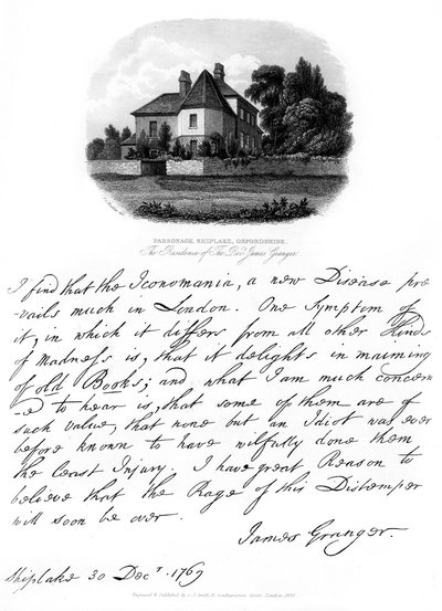 詹姆斯·格兰杰牧师的来信，以及他于1769年在希普莱克的住所，1840年 作者 詹姆斯·格兰杰