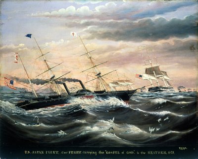 1853年美国日本舰队，佩里准将携带上帝的福音给异教徒 作者 詹姆斯·盖伊·埃文斯