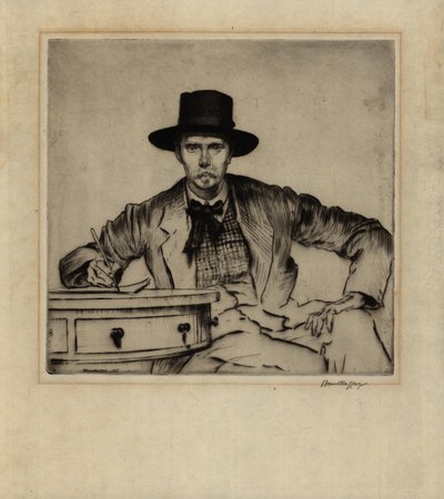 Engraver J. Hamilton Hay的肖像，1915年（干点蚀刻） 作者 James Hamilton Hay