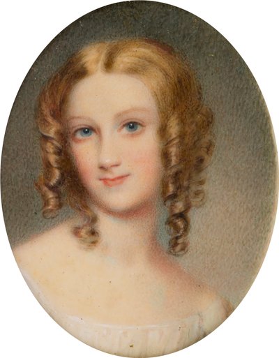 第一任辛普森夫人的肖像，布里奇曼·辛普森先生的妻子，c.1820-72（布面油画） 作者 詹姆斯·希思·米灵顿