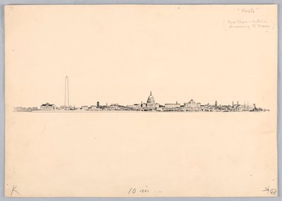 华盛顿天际线，华盛顿贸易委员会晚宴设计，1908 年 5 月 13 日 作者 詹姆斯·亨利·摩泽