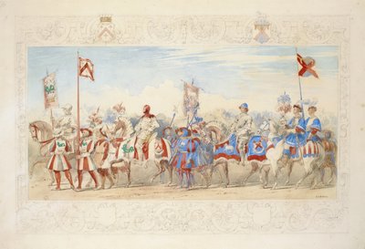 Archibald，Cassilis伯爵，海豚骑士，1839年（铅笔，wc，水粉和金色油漆在纸上） 作者 詹姆斯·亨利·尼克松