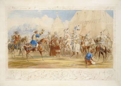 挑战，1841年（铅笔，卫生和身体彩色纸上） 作者 詹姆斯·亨利·尼克松
