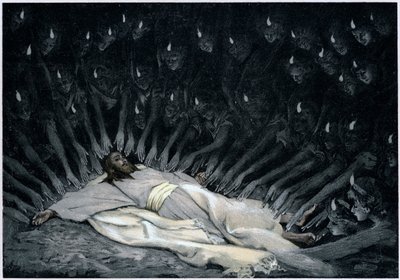 天使离开魔鬼后，为耶稣服务的天使，1897年 作者 詹姆斯·雅克·约瑟夫·天梭