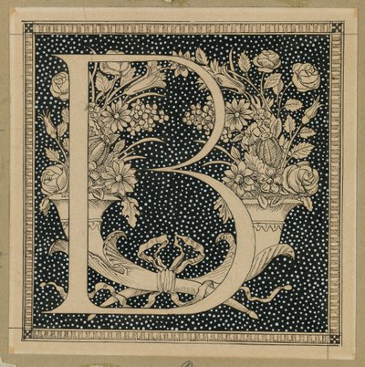 大写字母B，来自我们主耶稣基督的生活的插图（墨水在纸上） 作者 詹姆斯·雅克·约瑟夫·天梭
