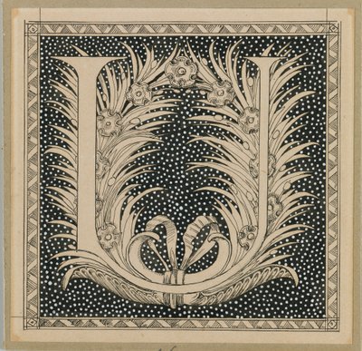 大写字母U，我们的主耶稣基督的生活插图（墨水在纸上） 作者 詹姆斯·雅克·约瑟夫·天梭