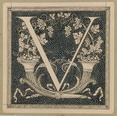 大写字母V，从我们的主耶稣基督的生活插图（墨水在纸上） 作者 詹姆斯·雅克·约瑟夫·天梭