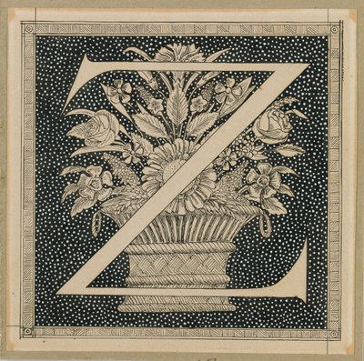大写字母Z，我们的主耶稣基督的生活插图（墨水在纸上） 作者 詹姆斯·雅克·约瑟夫·天梭