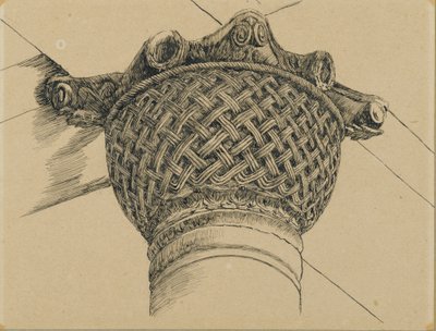 来自El-Aksa清真寺的资本，来自我们的主耶稣基督的生命的插图，1886-94（纸上装有钢笔和墨水） 作者 詹姆斯·雅克·约瑟夫·天梭