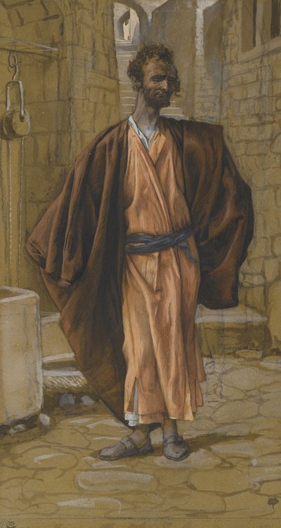 犹大加略人，1886  -  94年我们的主耶稣基督生平的插图（纸上有石墨） 作者 詹姆斯·雅克·约瑟夫·天梭