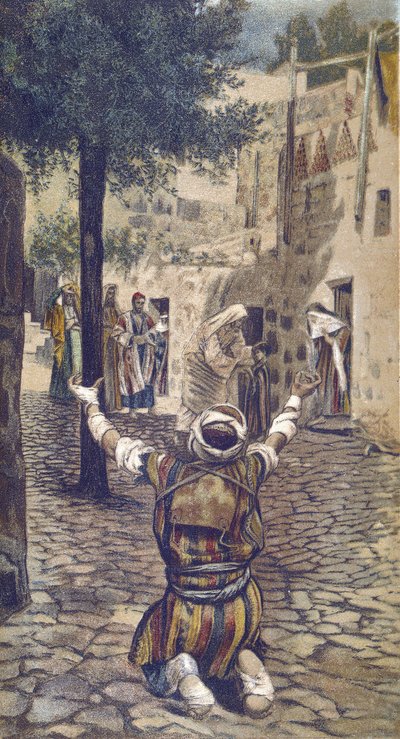 La guerison des lepers à Capharnaum--在迦百农治愈麻风病人--摘自《我们的主耶稣基督的生活》--1899年，由James Tissot撰写--La vie de notre seigneur Jesus Christ, by Jacques Joseph (Jacques Joseph) Tissot dit James Tissot (1836-1902) 作者 詹姆斯·雅克·约瑟夫·天梭