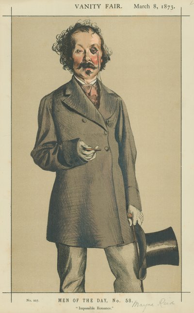 Talnot Mayne Reid先生，不可能浪漫，1873年3月8日，名利场漫画 作者 詹姆斯·雅克·约瑟夫·天梭