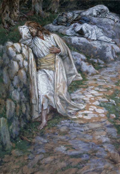 我的灵魂超越了悲伤的死亡，为基督的生命插图，c.1884-96（纸板上的水粉和水粉） 作者 詹姆斯·雅克·约瑟夫·天梭
