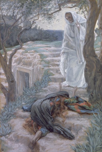Noli Me Tangere，基督生平的插图，c.1884-96（纸板上的水粉和水粉） 作者 詹姆斯·雅克·约瑟夫·天梭