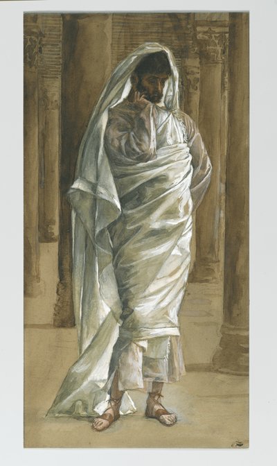 圣托马斯，1886  -  94年我们的主耶稣基督的生活插图（纸上的石墨） 作者 詹姆斯·雅克·约瑟夫·天梭