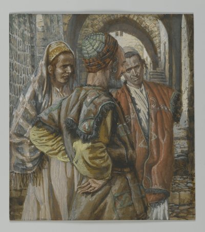 Cyrenian的西蒙和他的两个儿子亚历山大和鲁弗斯，1886  -  94年我们的主耶稣基督的生活中的插图（纸上有石墨） 作者 詹姆斯·雅克·约瑟夫·天梭