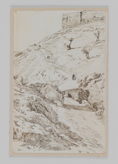 Kedron桥来自客西马尼园，插图来自我们的主耶稣基督的生命 作者 詹姆斯·雅克·约瑟夫·天梭