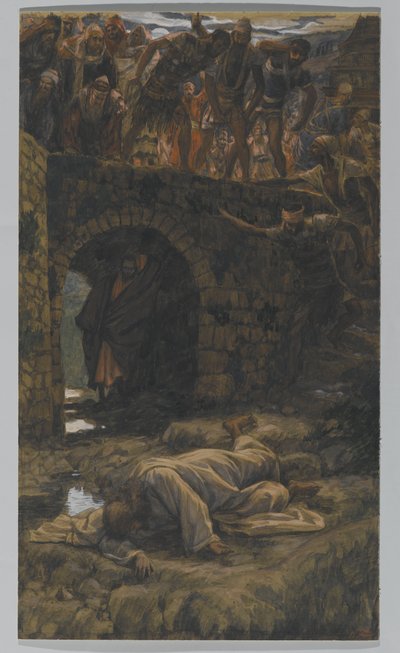凯德龙布鲁克。他应该在路上喝布鲁克，为基督的生活插图，c.1886-94（纸板上的水粉和水粉） 作者 詹姆斯·雅克·约瑟夫·天梭