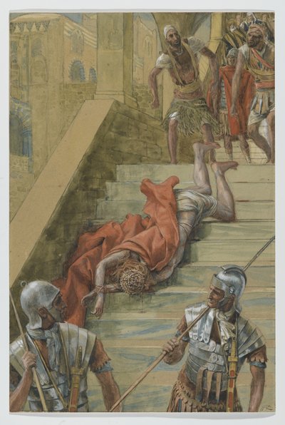 圣洁的楼梯，来自我们的主耶稣基督的生命的插图，1886-94（纸上的石墨） 作者 詹姆斯·雅克·约瑟夫·天梭