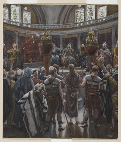 早晨的审判，来自我们的主耶稣基督的生命，1886-94（纸上有石墨） 作者 詹姆斯·雅克·约瑟夫·天梭