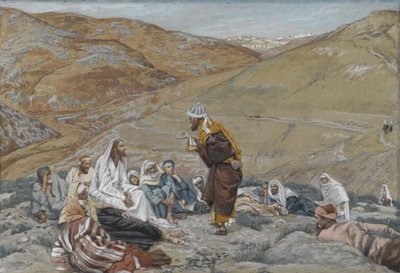 Scribe Stood to Tempt Jesus，来自我们的主耶稣基督的生命，1886-94（纸上有石墨） 作者 詹姆斯·雅克·约瑟夫·天梭