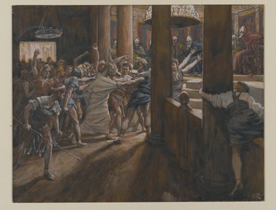 安纳斯法庭，1886  -  94年我们的主耶稣基督的生活插图（纸上有石墨） 作者 詹姆斯·雅克·约瑟夫·天梭