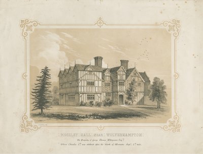 布什伯里（Bushbury）-莫斯利老堂（Moseley Old Hall）：版画，nd [？18th cent] 作者 詹姆斯·凯拉威·科林