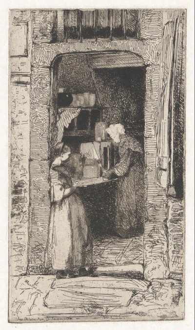 La Marchande de Moutarde（《卖芥末的人》），选自法文版《Douze Eaux-Fortes d......》。 作者 詹姆斯·阿博特·麦克尼尔·惠斯勒