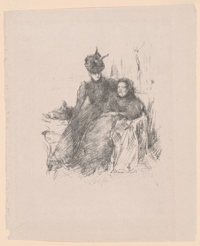母亲与女儿[La Mère Malade] 作者 詹姆斯·麦克尼尔·惠斯勒