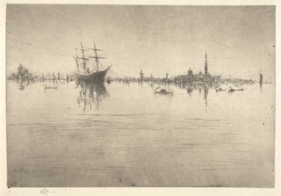 夜曲，选自第一组威尼斯蚀刻版画（威尼斯，十二幅蚀刻版画系列） 作者 詹姆斯·阿博特·麦克尼尔·惠斯勒