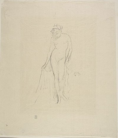 裸体模特，站立 作者 詹姆斯·阿博特·麦克尼尔·惠斯勒