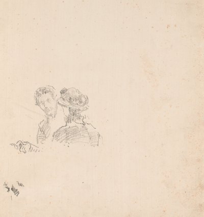 素描：与 R. Birnie Philip 小姐的自画像 作者 詹姆斯·麦克尼尔·惠斯勒