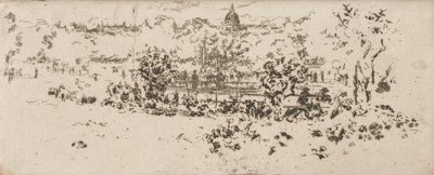 从卢森堡花园露台眺望万神殿 作者 詹姆斯·阿博特·麦克尼尔·惠斯勒