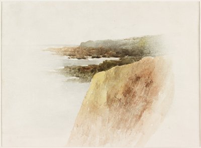 海景：岬角和悬崖（水彩和铅笔在纸上） 作者 詹姆斯·米勒·布朗