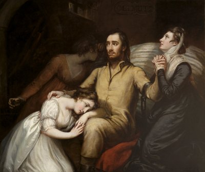 拉斐特在奥尔穆茨的地牢与他的妻子和女儿，1797年 作者 James Northcote