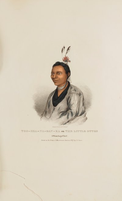 TOO-SHA-NA-GAN-KA 或 "小水獭"；温尼巴格酋长，选自《原住民作品集 作者 詹姆斯·奥托·刘易斯
