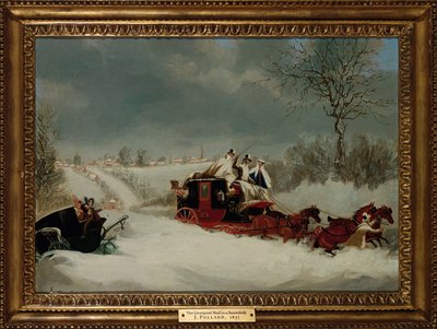 利物浦邮件在圣奥尔本斯附近的暴风雪中，1837年 作者 詹姆斯·波拉德