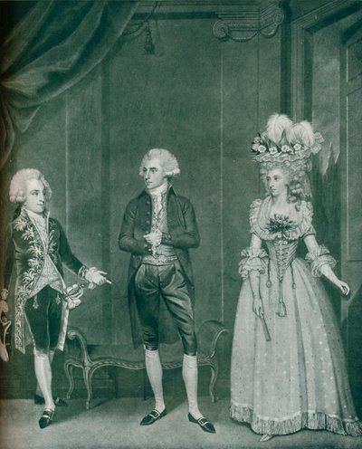 Hon Rd Edgcumbe，威廉·罗素勋爵，卡罗琳·斯宾塞夫人，1788年，1909年 作者 詹姆斯·罗伯茨