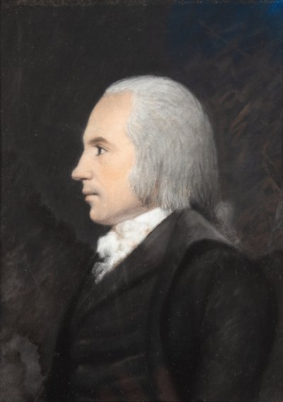 亚伦·伯尔（Aaron Burr），约1797年（灰色蜡笔在灰色纸上） 作者 詹姆斯·夏普尔斯