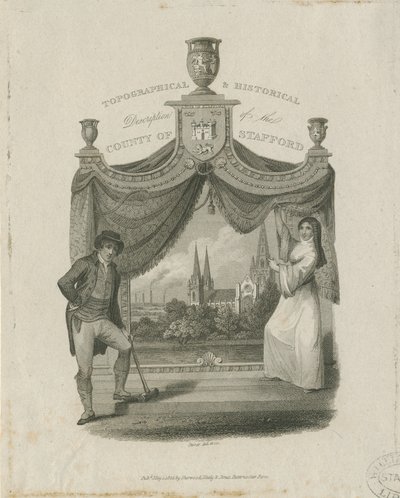 利奇菲尔德大教堂（Lichfield Cathedral）-西南景观：版画，[[c 1820] 作者 詹姆斯·斯托勒