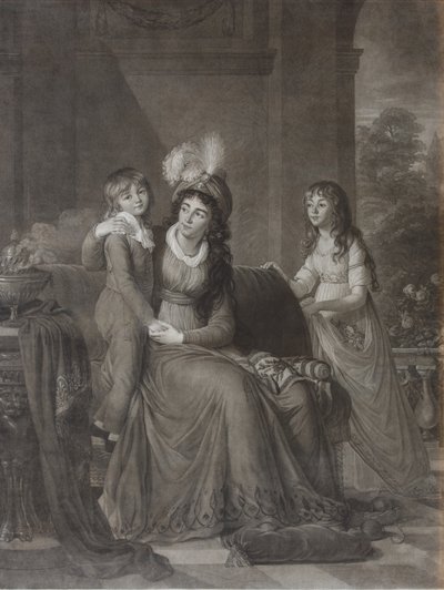 叶卡捷琳娜·谢尔盖维娜·萨莫伊洛娃（Ekaterina Sergeevna Samoylova）肖像，下吕·特鲁贝茨卡娅（NéeTrubetskaya）1763-1830，有孩子，1797年 作者 James Walker