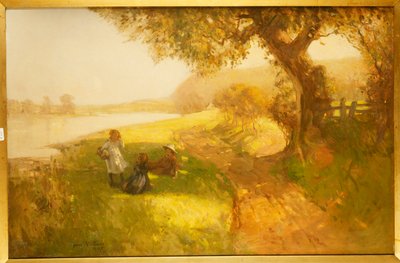 夏日-花呢银行的儿童，1907年 作者 詹姆斯·华莱士